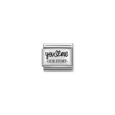 Nomination COMPOSABLE CLASSIC PLATTEN Element aus Edelstahl, mit 925er Silber verziert (31_(You and Me story))